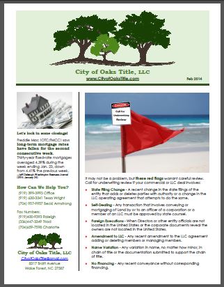 CityofOaksTitle.com newsletter image